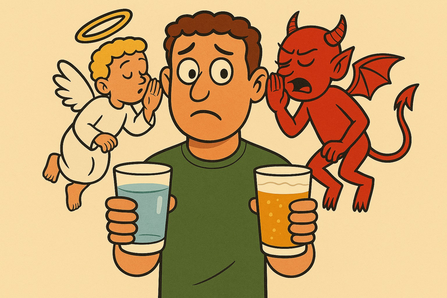 Person demon and Angel