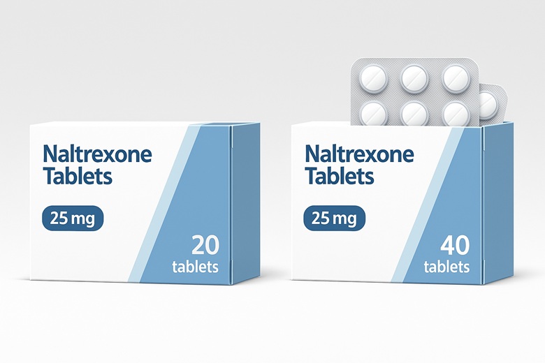Understanding Naltrexone: Why It Works for Social and Casual Drinkers 1 Naltrexone Packs 20 and 40 tablets @ 25mg Dose