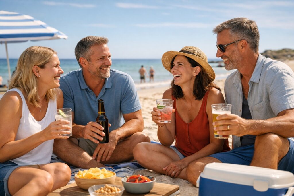 Why We Often Drink More Alcohol When the Weather Gets Hot 1 Summer beach scene