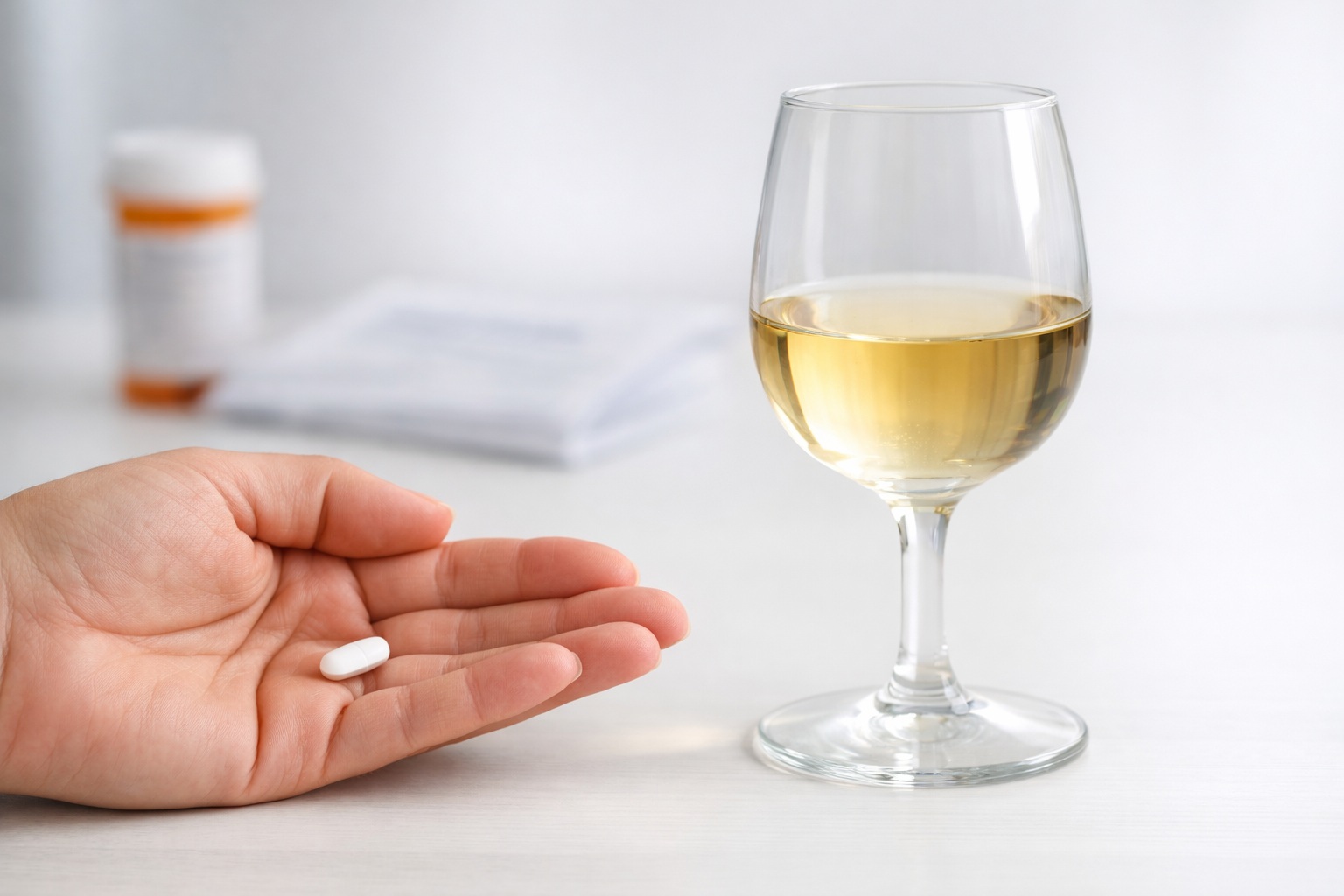Wine and pill
